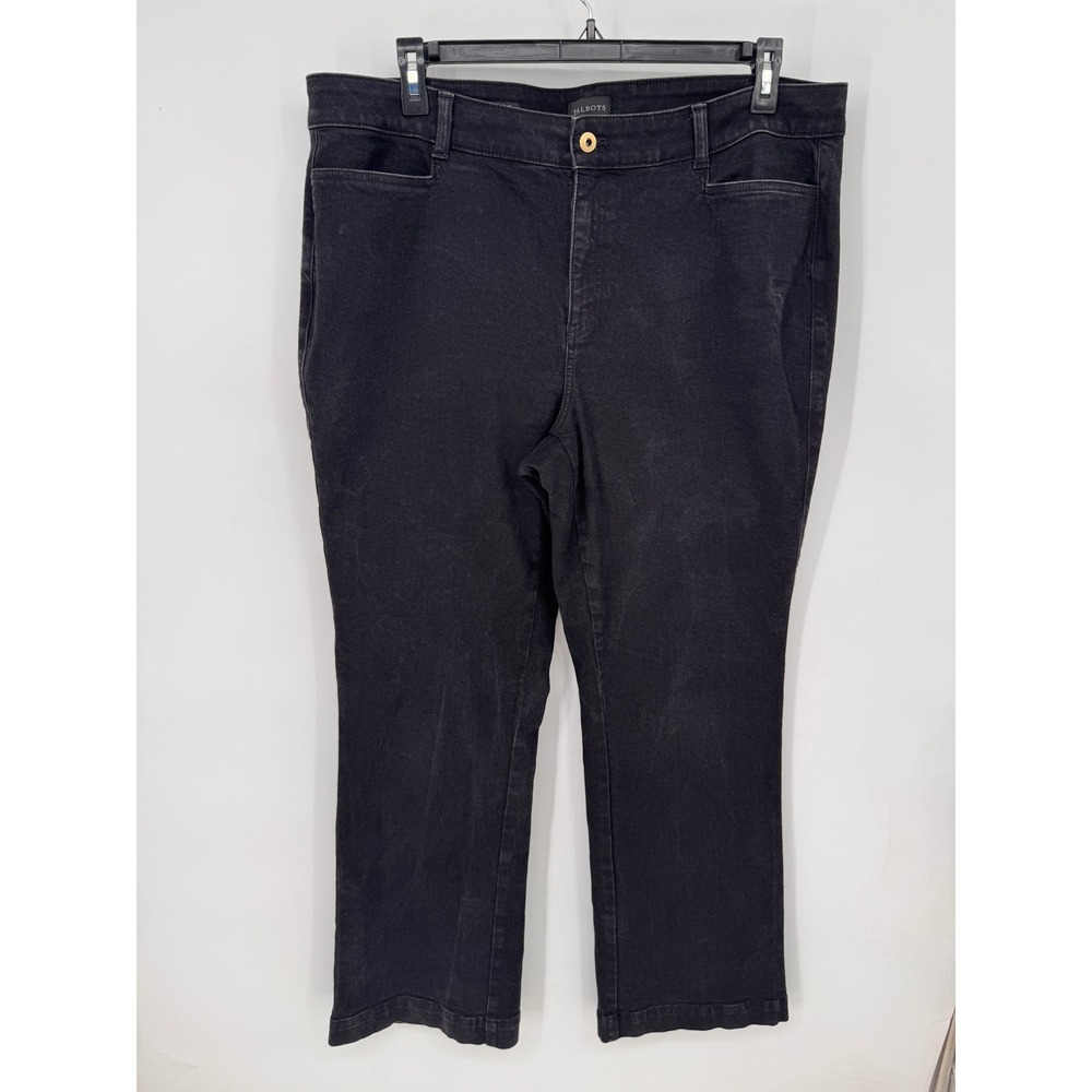 Talbots Flare Jean Women 18W Black Chateau Wash High Rise Stretch Denim Minimal